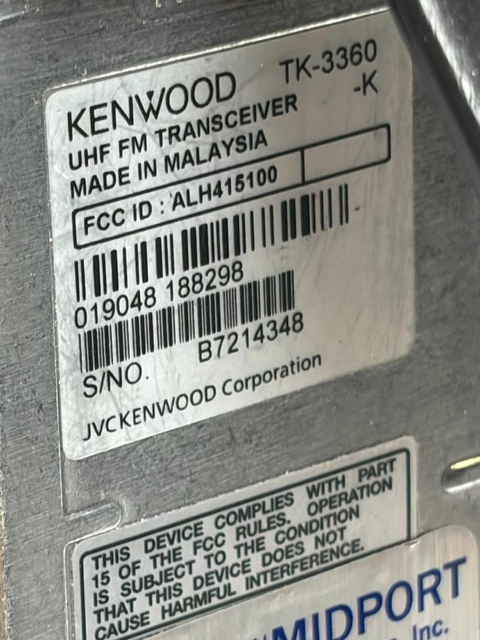 Used Kenwood ProTalk TK-3360-K UHF Two Way Radio Transceivers - Lot of 2