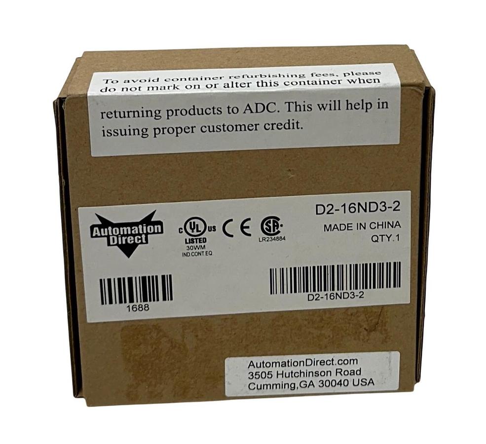 Used AUTOMATIONDIRECT D2-16ND3-2 / D216ND32 DirectLOGIC 205 INPUT MODULE 24VDC NSFS