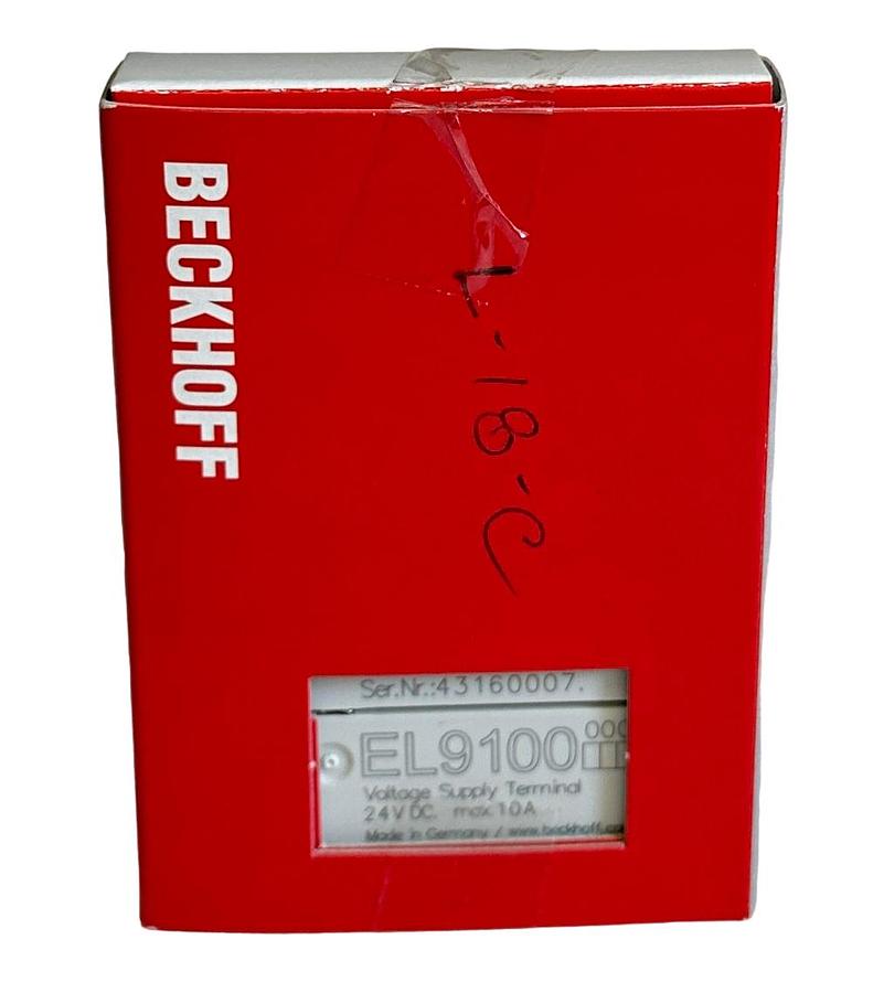 Used NEW BECKHOFF EL9100 I/O SERIES VOLTAGE SUPPLY TERMINAL 24VDC 10A OEM