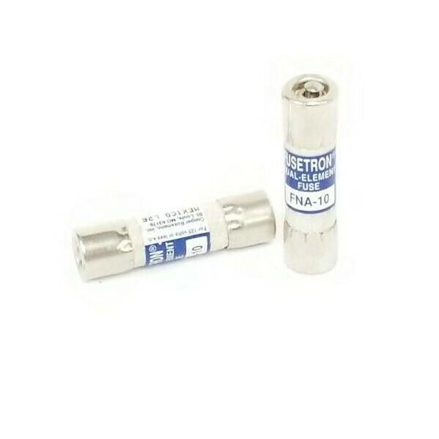 Used LOT OF 2 NEW FUSETRON FNA-10 DUAL-ELEMENT FUSES IR 10kA 125VAC FNA10