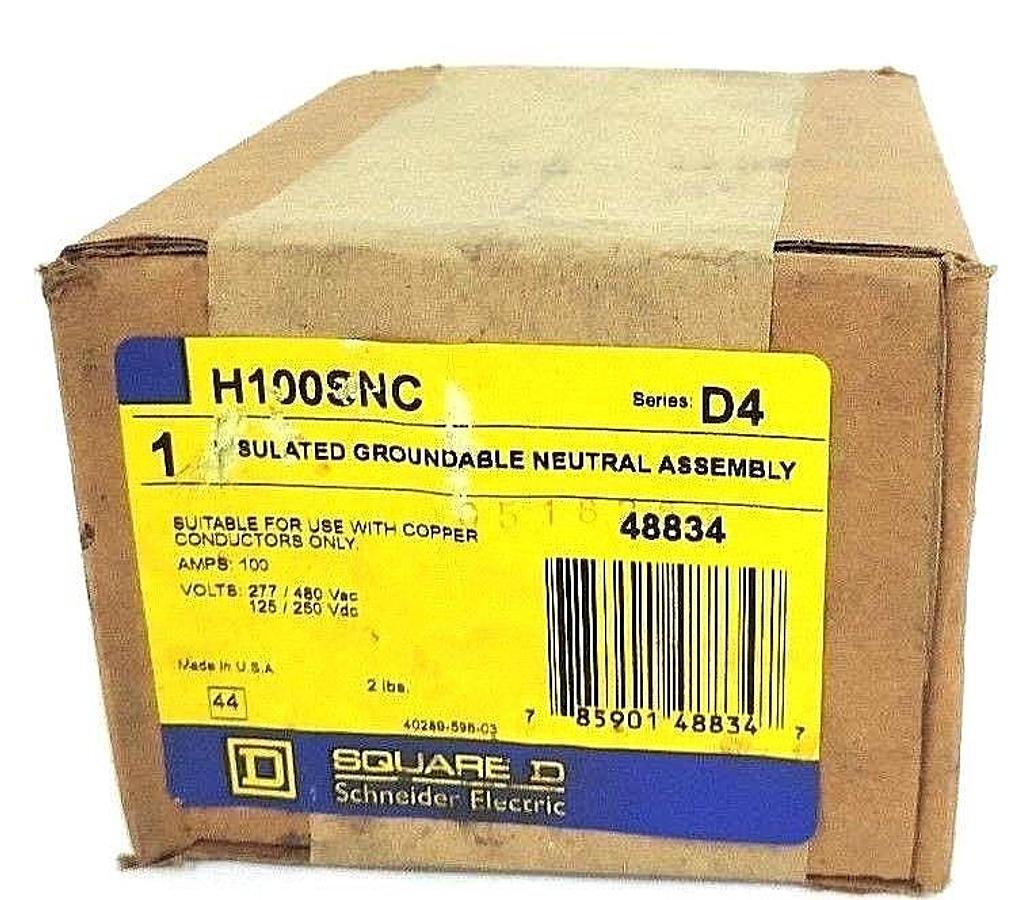Used F/S SQUARE D H100SNC SER. D4 INSULATED GROUNDABLE NEUTRAL ASSEMBLY 48834
