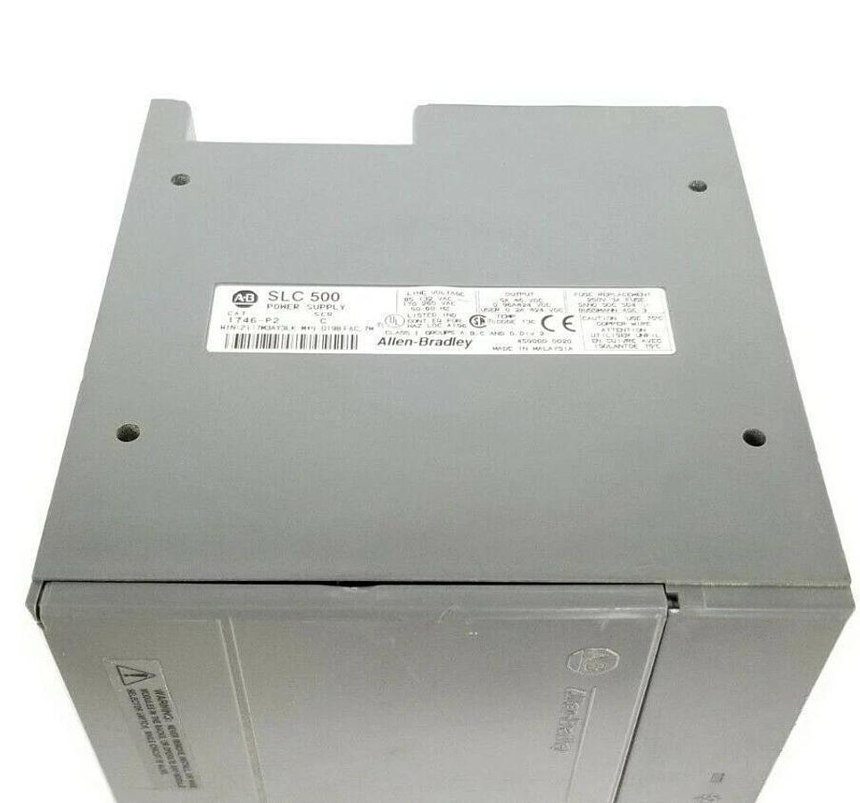 Used ALLEN BRADLEY 1746-A7 SLOT RACK W/ 1746-P2 , (2) 1746-IB16 , 1746-OB16 (DAMAGED)