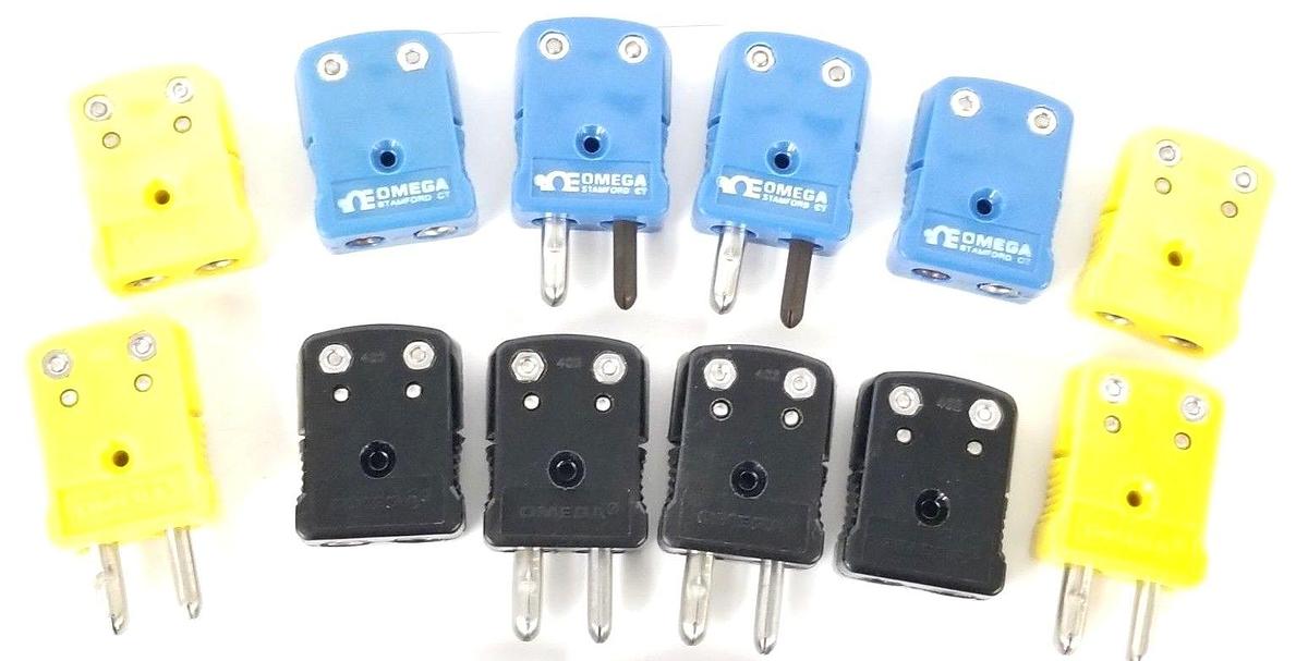 Used LOT OF 18 ASSORTED NEW OMEGA MALE & FEMALE PLUGS 207 402 BLUE BLACK YELL. PURP.