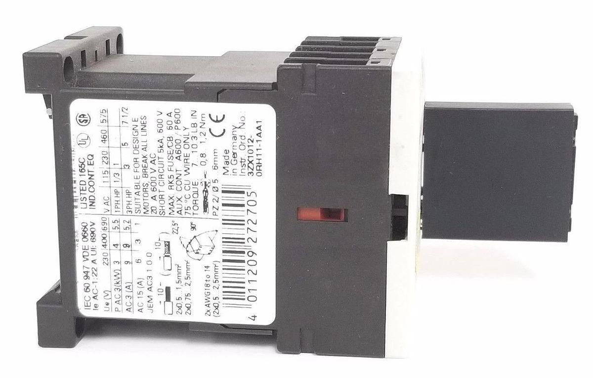 Used SIEMENS 3RT1016-1BB41 CONTACTOR 3ZX1012-0RH11-1AA1