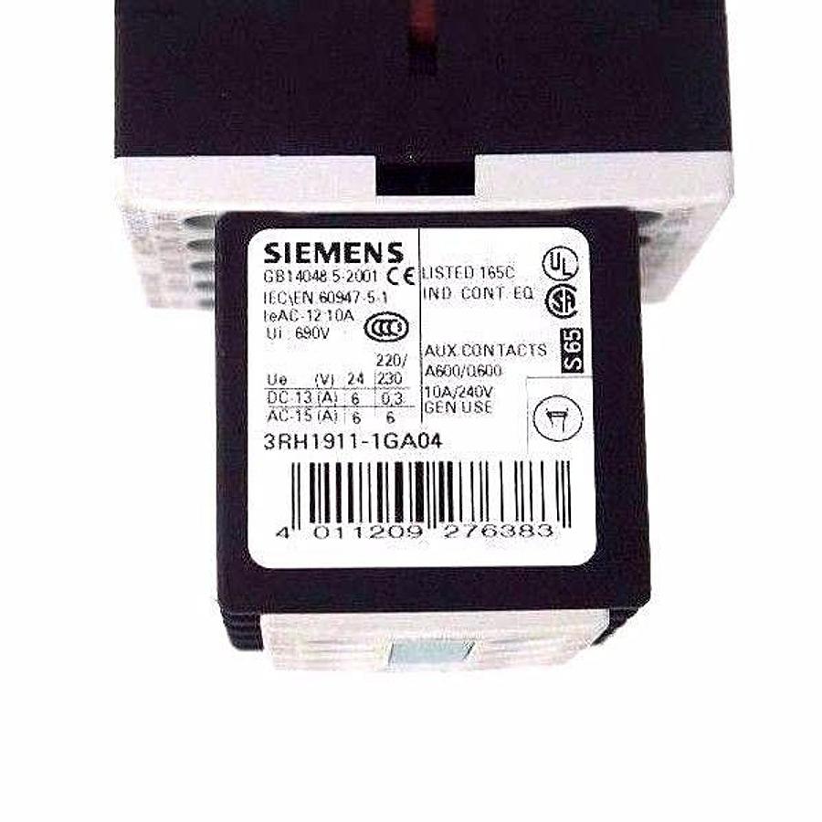 Used SIEMENS 3RH1140-1BB40 CONTACTOR W/3RH1911-1GA40 AND W/ 3RT1916-1EH00