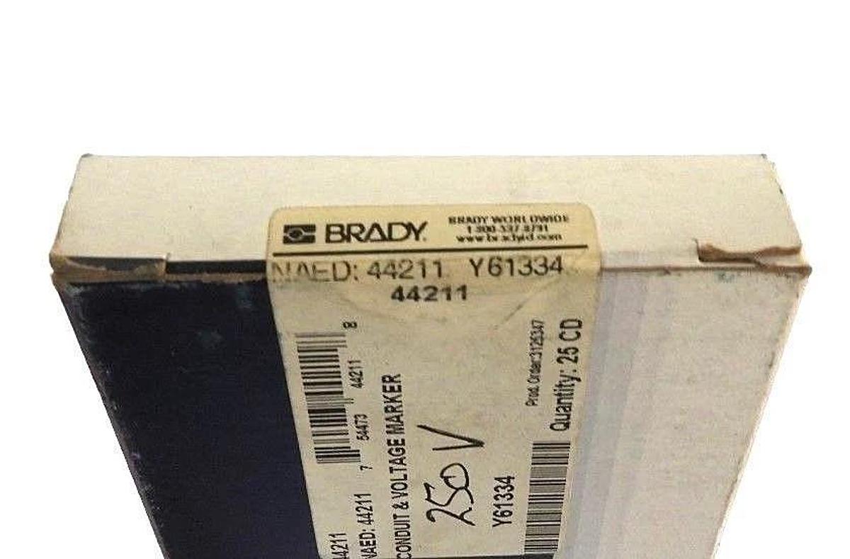 Used BOX OF 21 NEW BRADY 44211 CONDUIT & VOLTAGE MARKER 250 VOLTS