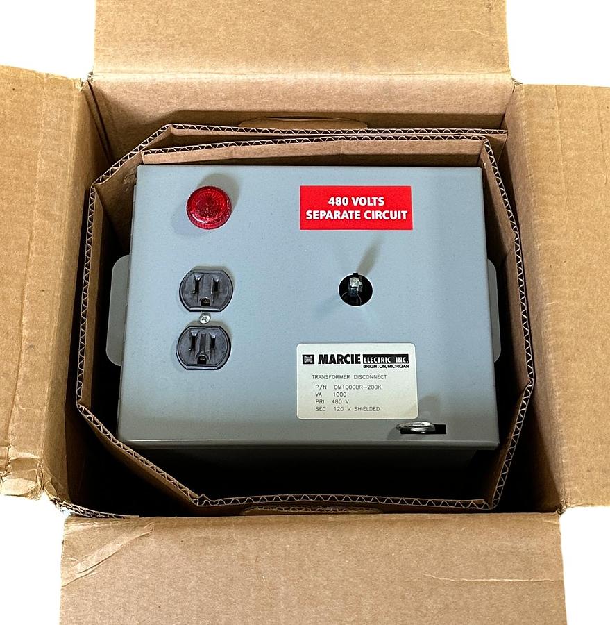 Used MARCIE ELECTRIC OM1000BR-200K / OM1000BR200K TRANSFORMER DISCONNECT 1000VA NSMP