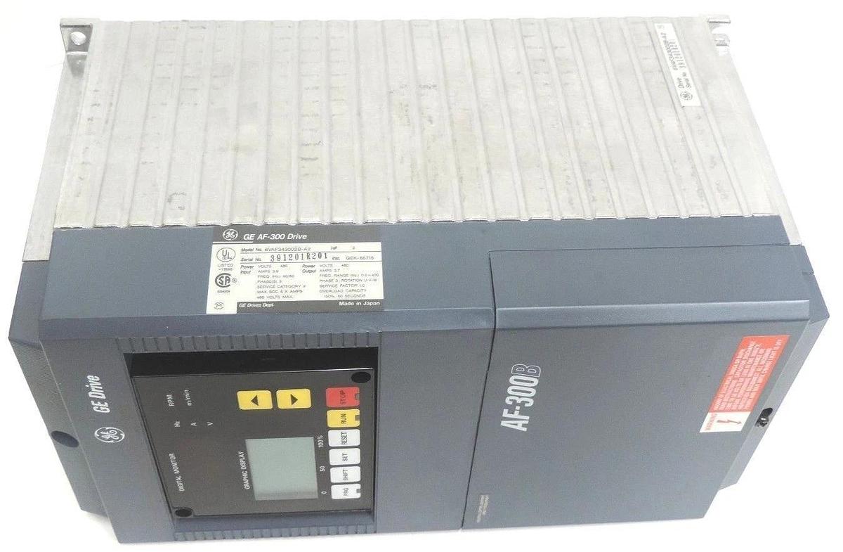 Used NIB GE 6VAF343002B-A2 DRIVE 6VAF343002BA2, AF-300B, 460V, 3.9A INPUT, HP: 2