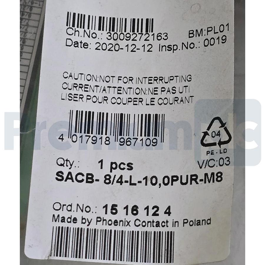 Phoenix Contact 1516124 | SACB-8/4-L-10,0PUR-M8 Sensor Actuator Box 8-Slot 10m