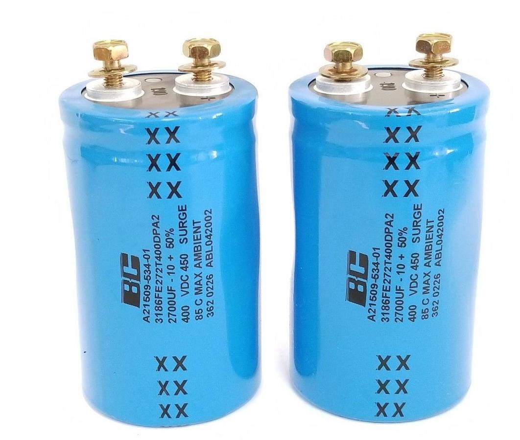 Used LOT OF 2 PHILLIPS A21509-534-01 CAPACITORS 2700UF, 400VDC