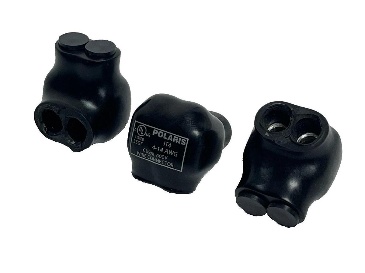 Used Lot of 3 Polaris IT-4 Insulated Tap Connector 4-14 AWG CU9AL 600V