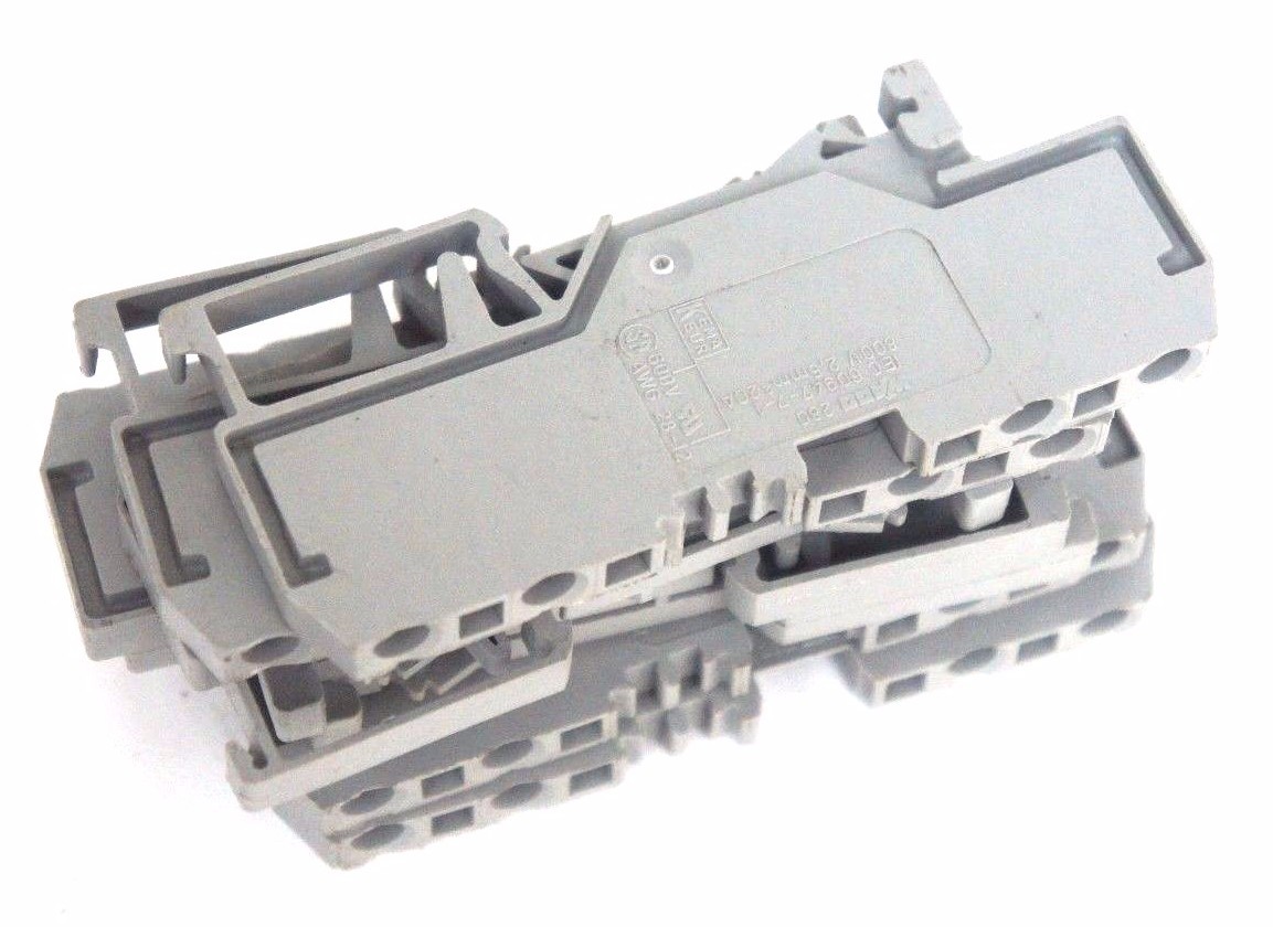 Used LOT OF 7 WAGO 280 RAIL MOUNT TERMINALS IEC 60947-7-1, 800V, 6094771