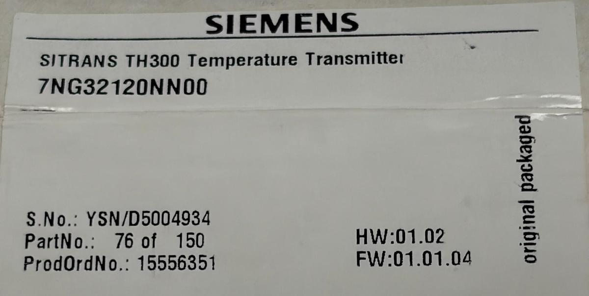 Used Siemens SITRANS TH300 Temperature Transmitter 7NG3212-0NN00 HART New Surplus