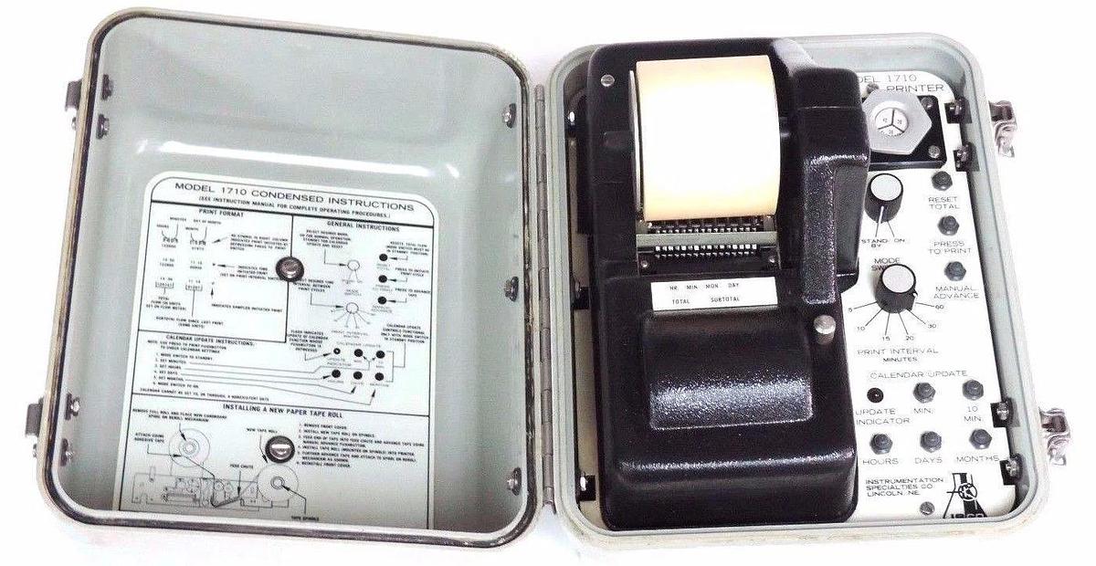 Used ISCO MODEL 1710 FLOW METER PRINTER 12VDC 1ASB PULSE