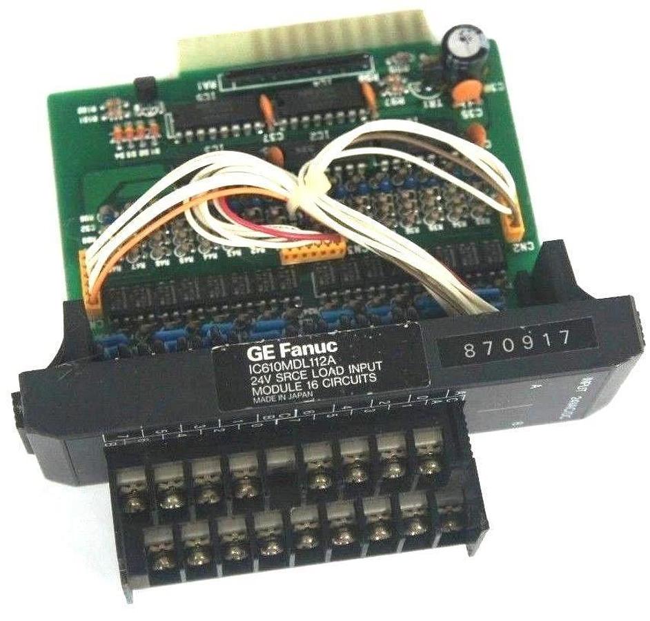 Used GE FANUC IC610MDL112A INPUT MODULE 24V SRCE LOAD INPUT 16 CIRCUITS