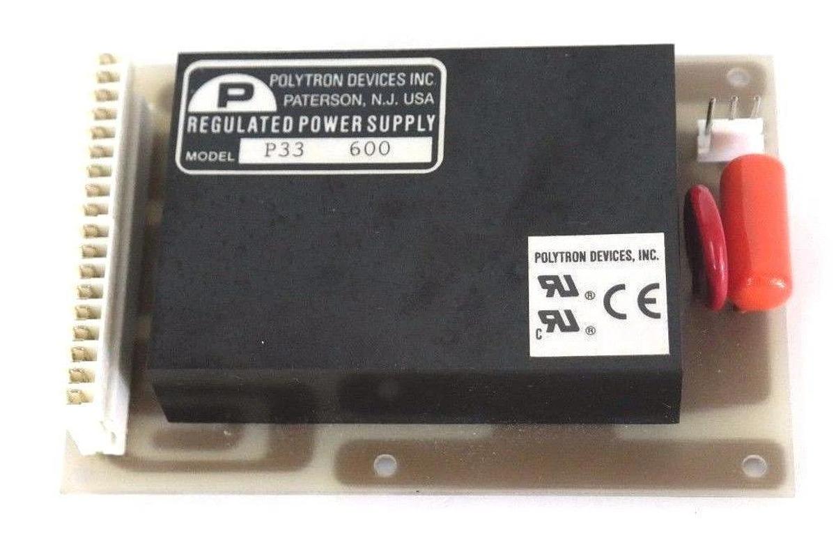 Used POLYTRON DEVICES MODEL: P33 600 REGULATED POWER SUPPLY 748-7300103 BOARD