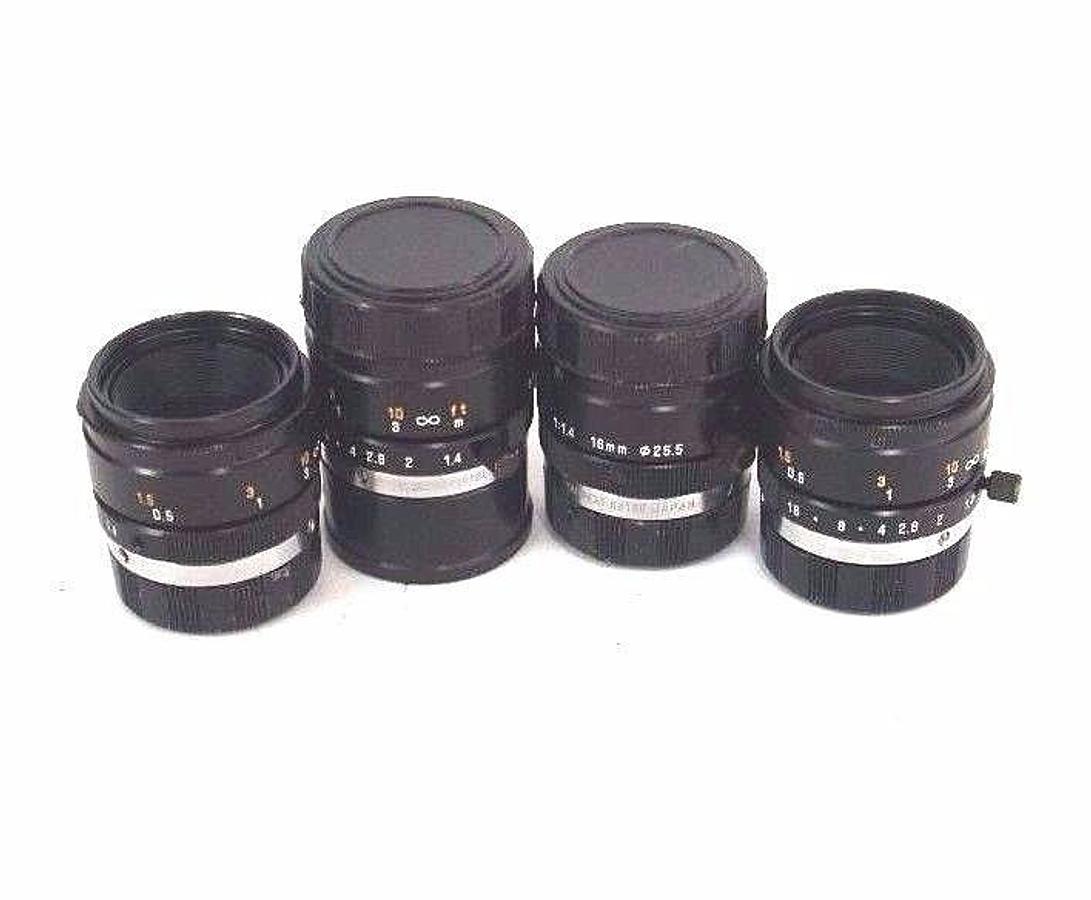 Used LOT OF 4 TAMRON HIGH RESOLUTION CCTV LENSES 1:1.4 16MM