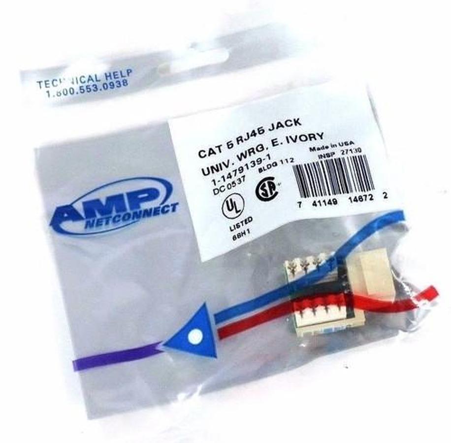 LOT OF 18 NEW AMP NETCONNECT 1-1479139-1 CAT 5 RJ45 JACKS