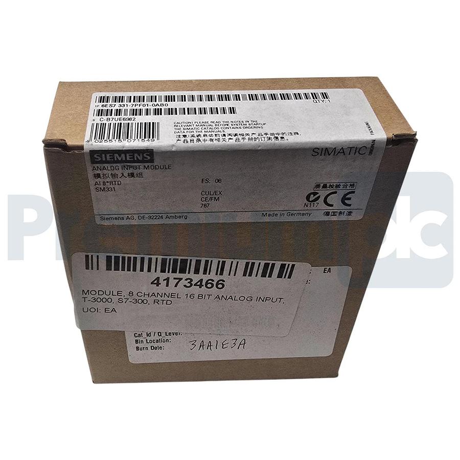 Used Siemens 6ES7331-7PF01-0AB0 SIMATIC S7-300 Analog Input SM331 8AI RTD 16-Bit NSFS