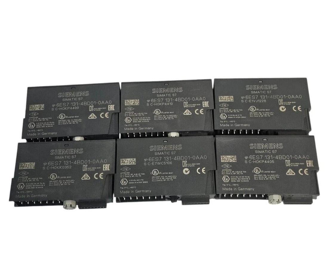 Used LOT OF 6 SIEMENS 6ES7131-4BD01-0AA0 DIGITAL INPUT MODULES 6ES71314BD010AA