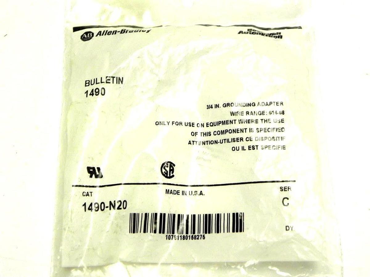 Used NEW ALLEN BRADLEY 1490-N20 ADAPTER GROUNDING 1490N20