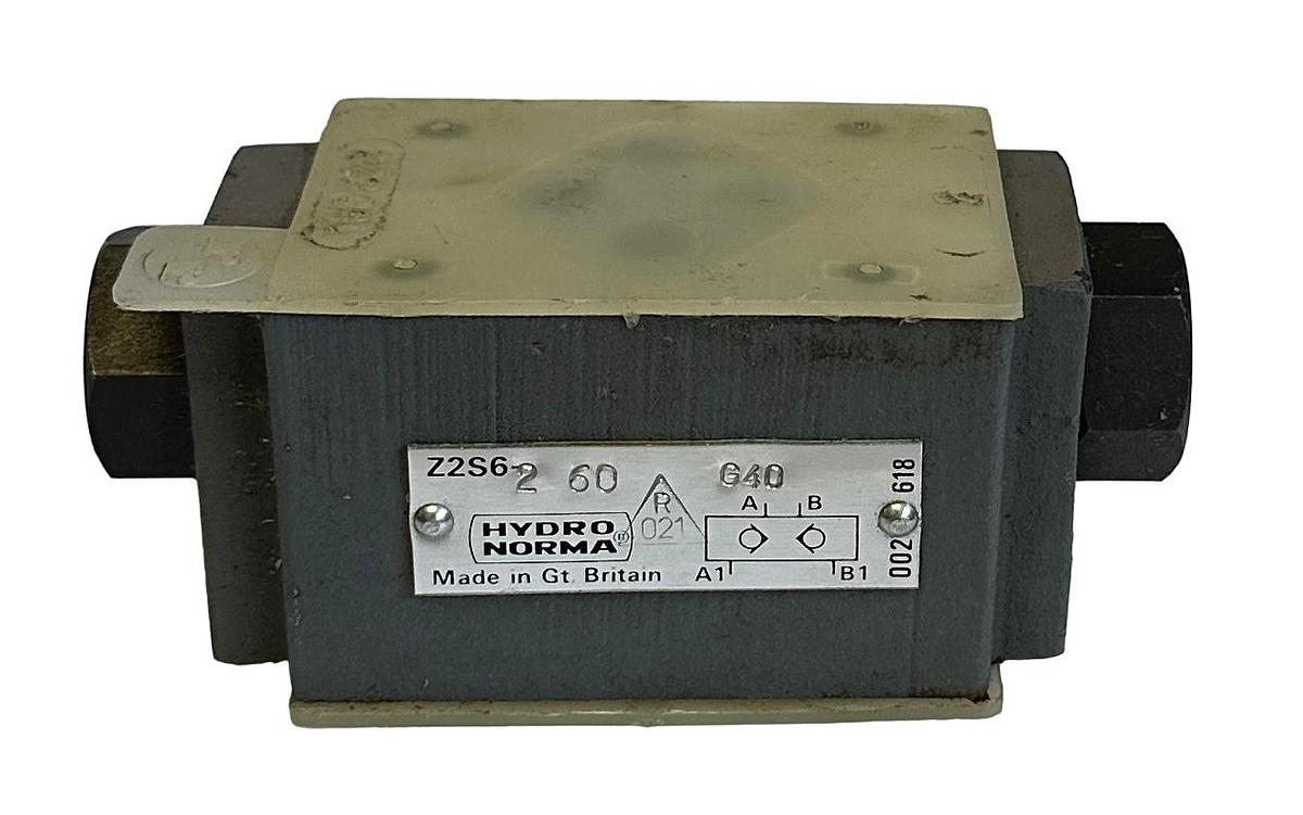 Used NEW HYDRONORMA Z2S6-260G40 / Z2S6-260 RELEASABLE CHECK VALVE LEAKAGE-FREE