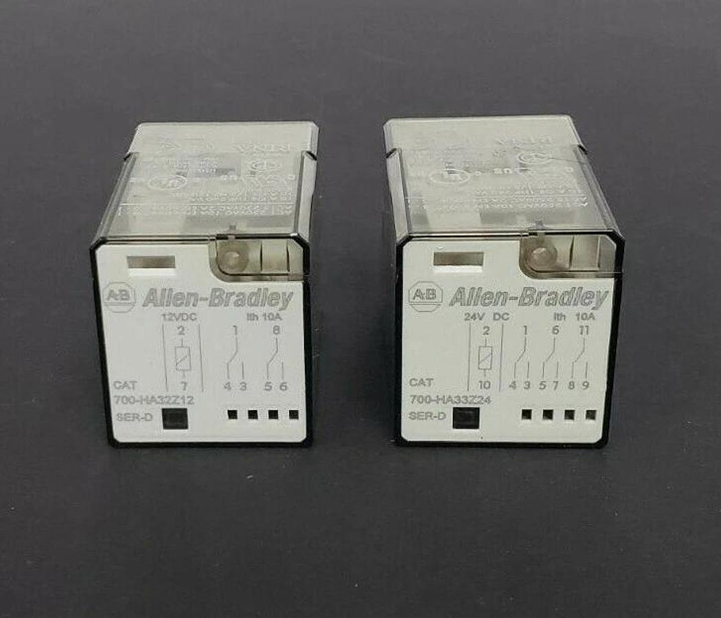 Used ALLEN BRADLEY 700-HA33Z24 SER. D & 700-HA32Z12 SER. D RELAYS