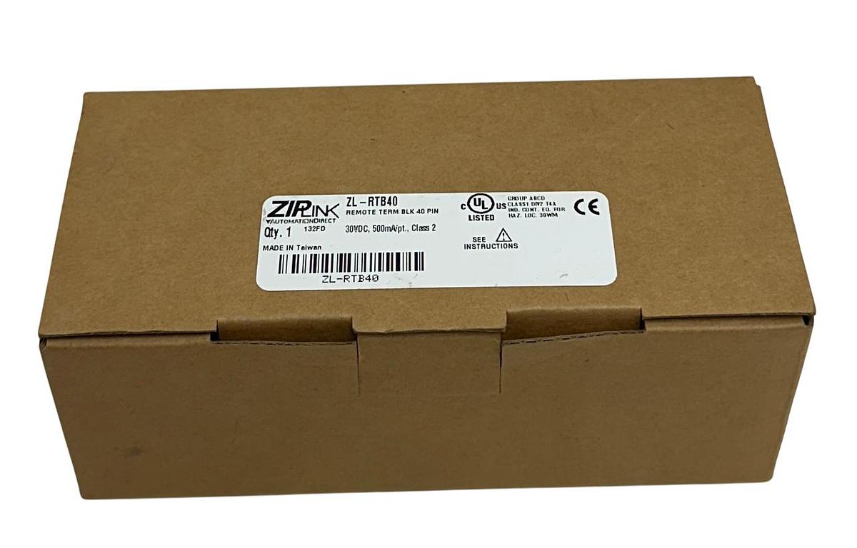Used AUTOMATIONDIRECT ZIPLink ZL-RTB40 / ZLRTB40 REMOTE TERMINAL BLK 40-PIN 30V NSMP