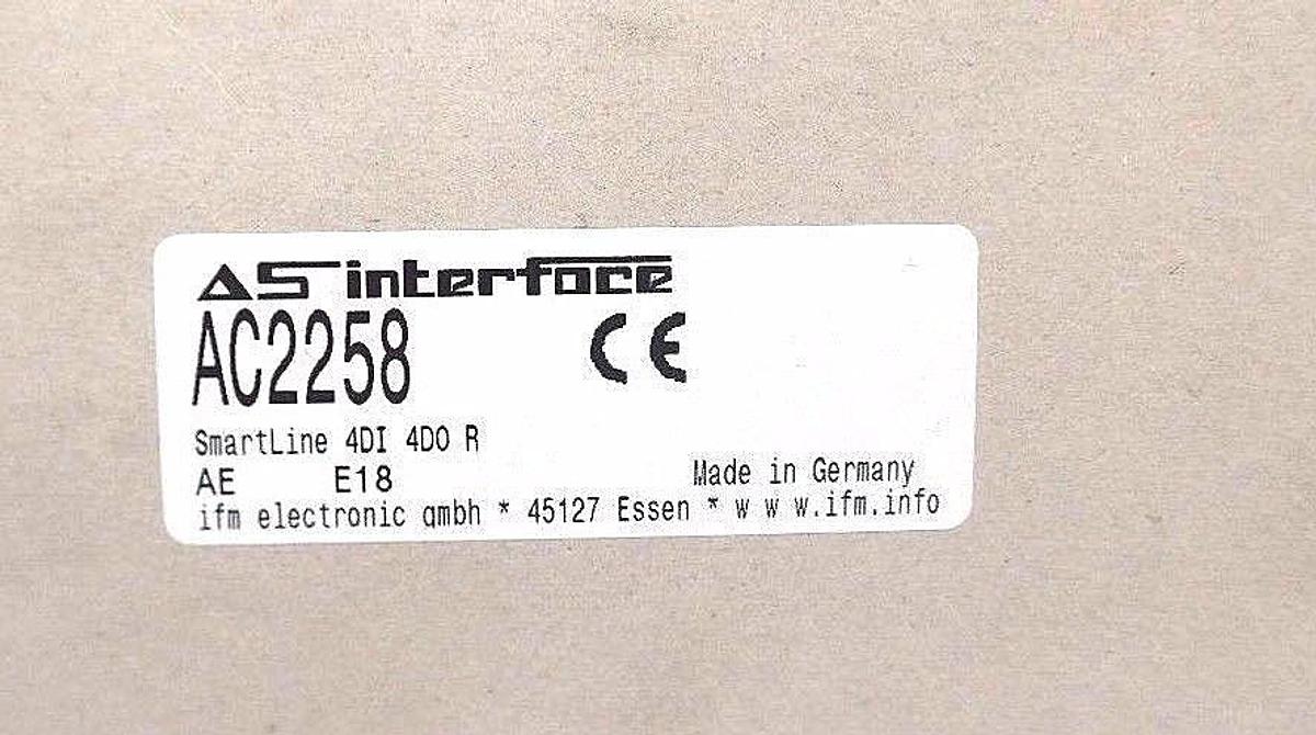 NIB IFM EFECTOR AC2258 MODULE AS-I SMARTLINE 4DI 4DO R, 31.6VDC, 250mA