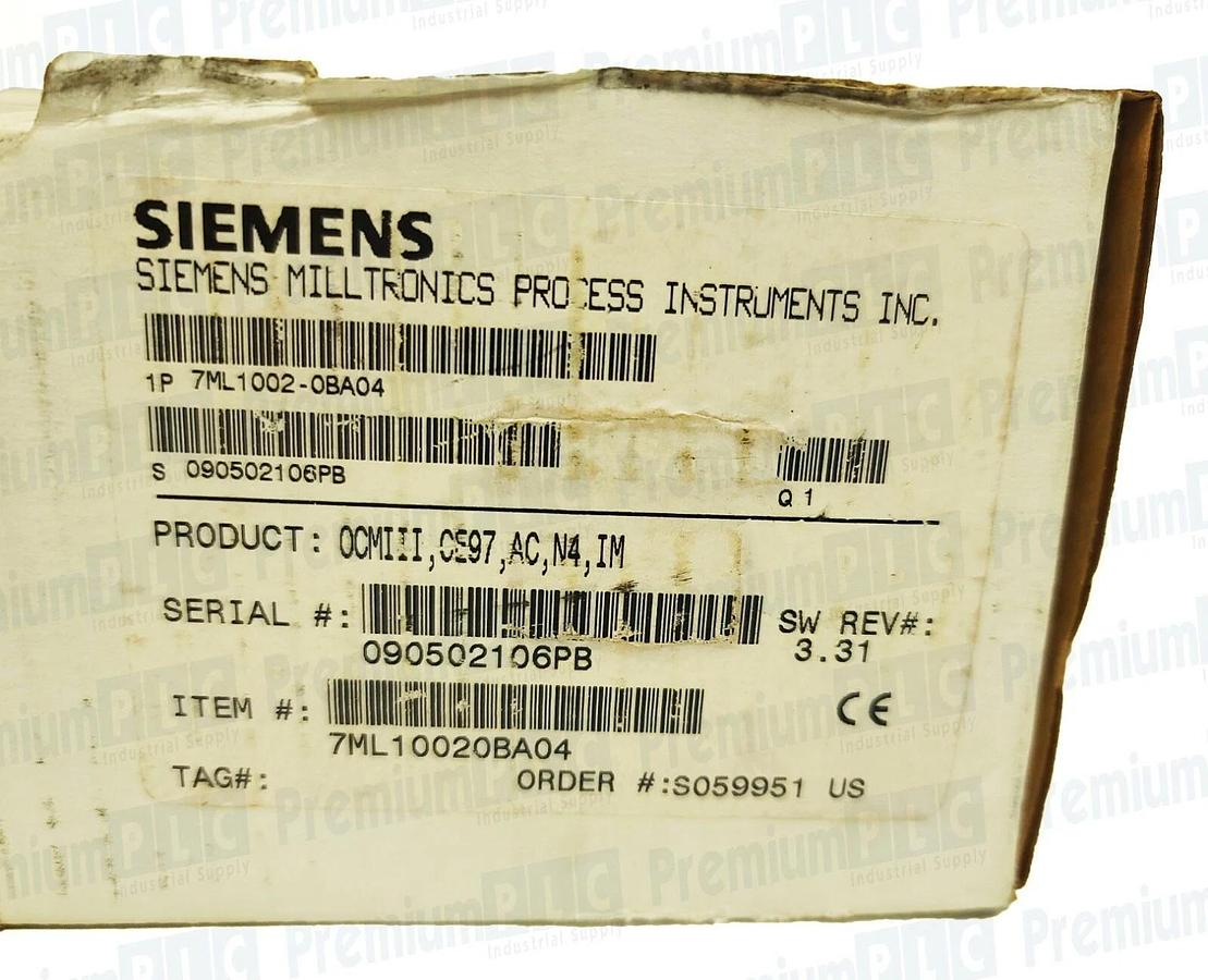 Used SIEMENS MILLTRONICS 7ML1-002-0BA04 OCM III FLOW METER SW REV. 3.31 7ML10020BA04