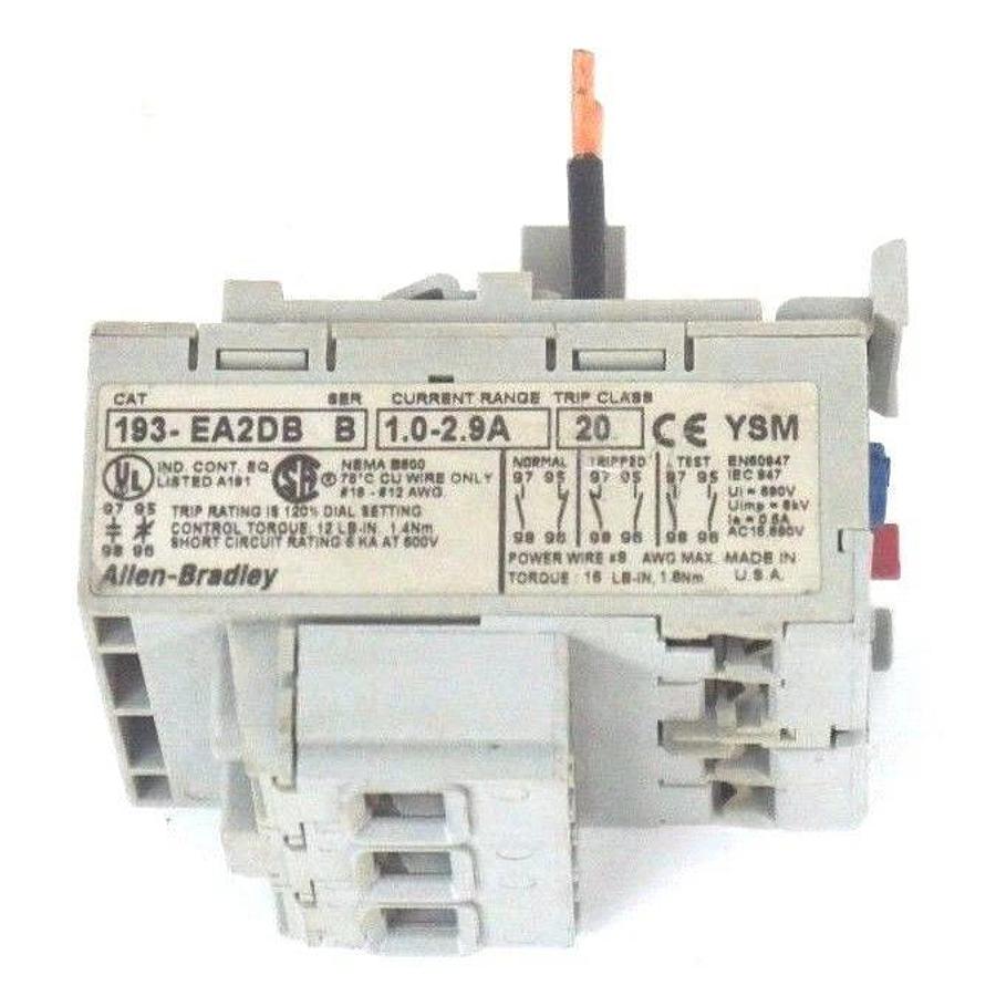 Used ALLEN BRADLEY 193-EA2DB OVERLOAD RELAY SER B, 1.0-2.9A, TRIP CLASS 20, 193EA2DB