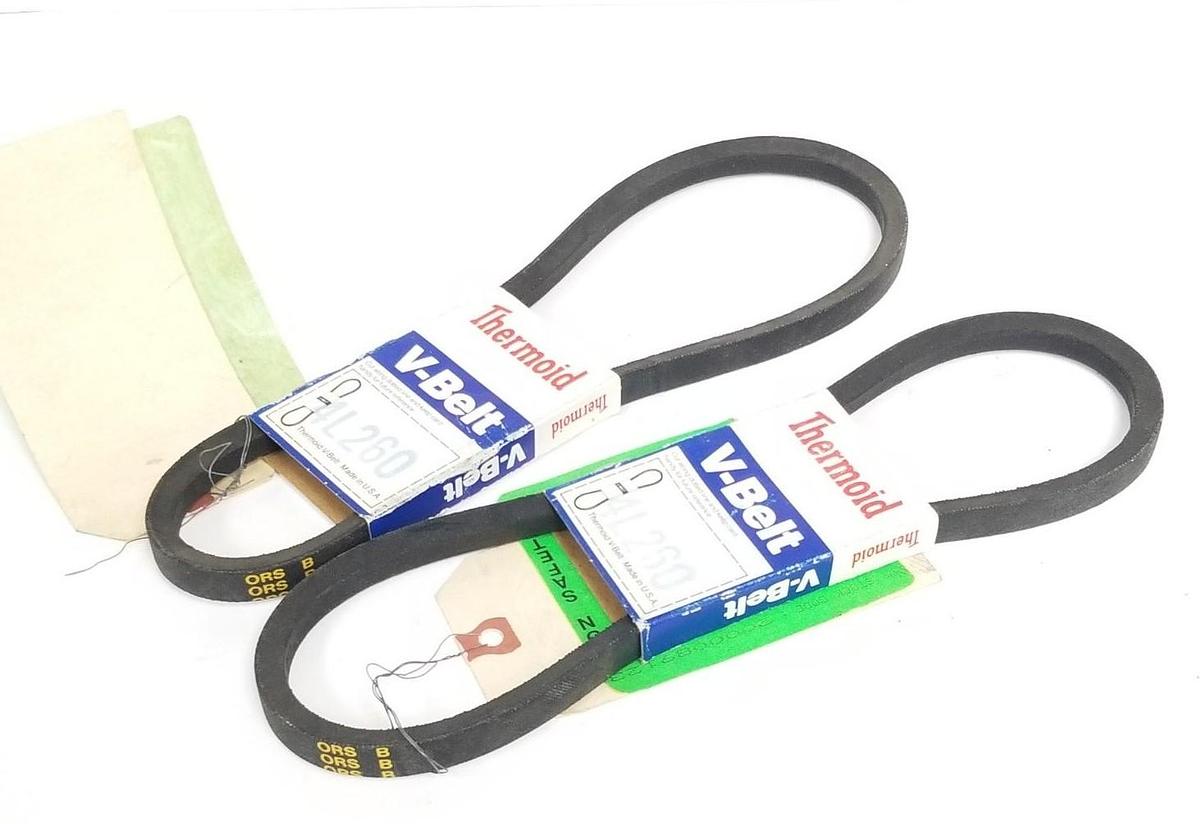 Used LOT OF 2 NEW THERMOID 4L260 V-BELTS 1/2'' X 26''