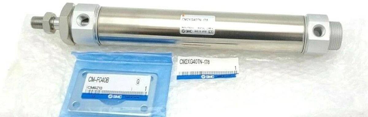 Used NEW SMC CM2XG40TN-178 MICROSPEED CYLINDER W/ CM-F040B CM9Z13 FLANGE BRACKETS