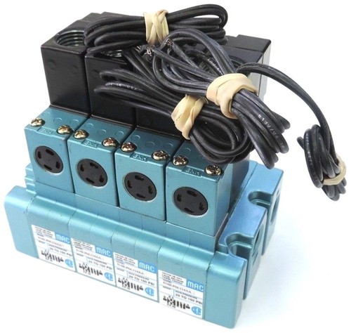 Used NEW MAC SOLENOID VALVE ASSEMBLY (4) 914B-PM-114AA WITH PME-114AAAA, 25-150 PSI