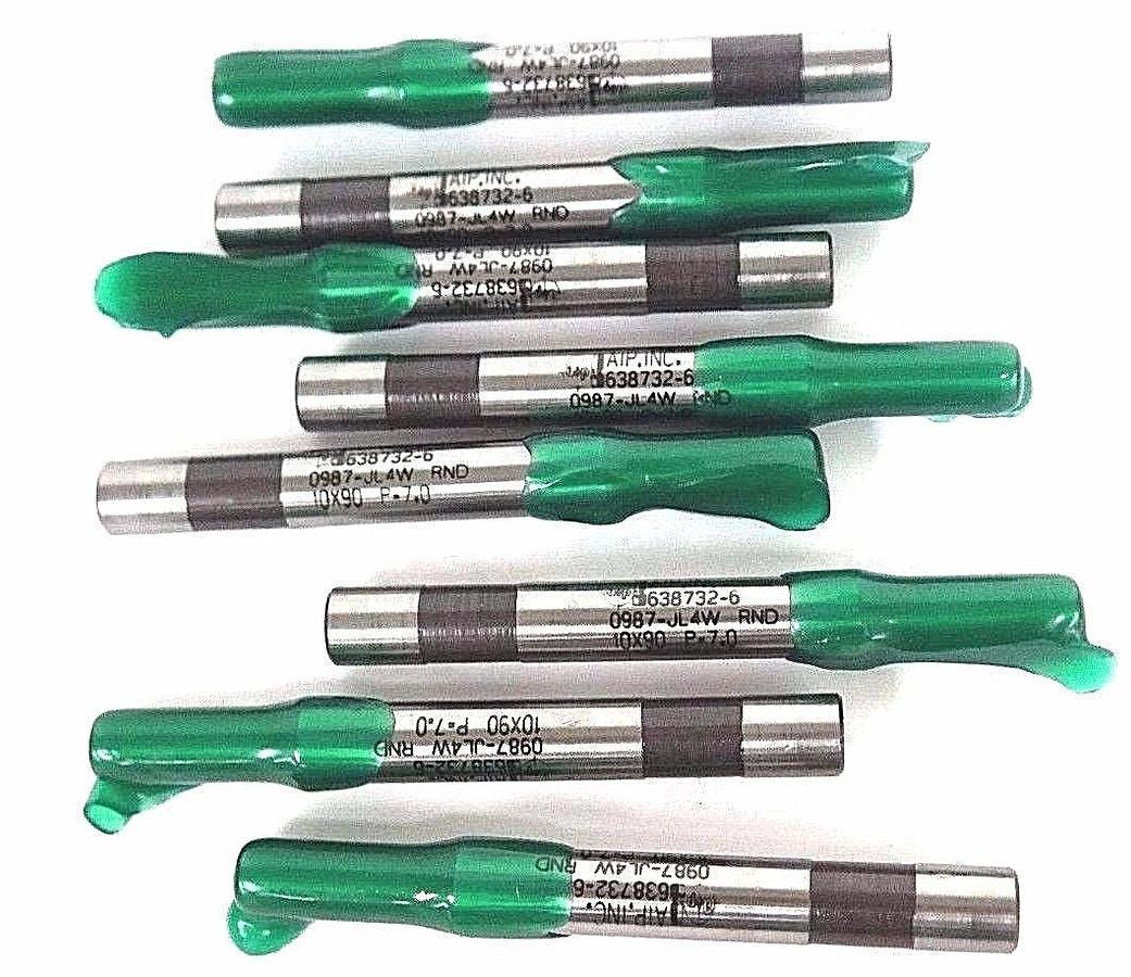 Used NIB AIP INC. 638732-6 PUNCH 0987-JL4W RND 10X90 P-7.0 H10-RP - LOT OF 8