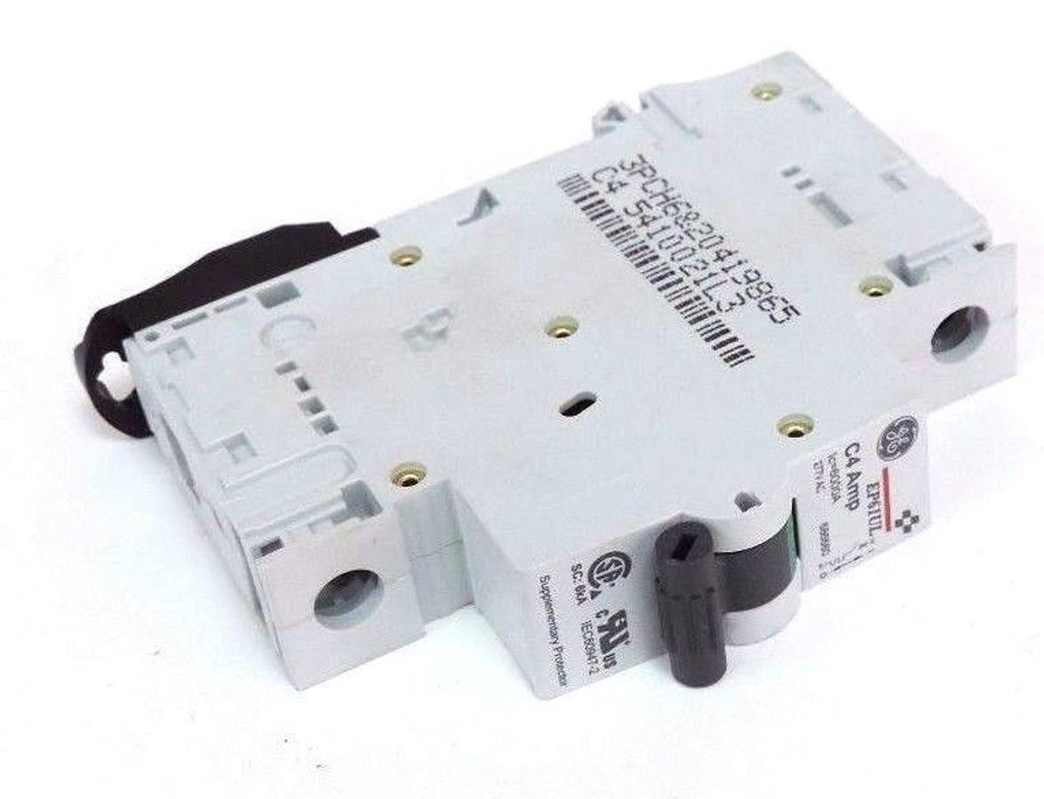 Used 6 NEW GENERAL ELECTRIC EP61ULC04 CIRCUIT BREAKERS 4AMP, 1POLE, 277VAC