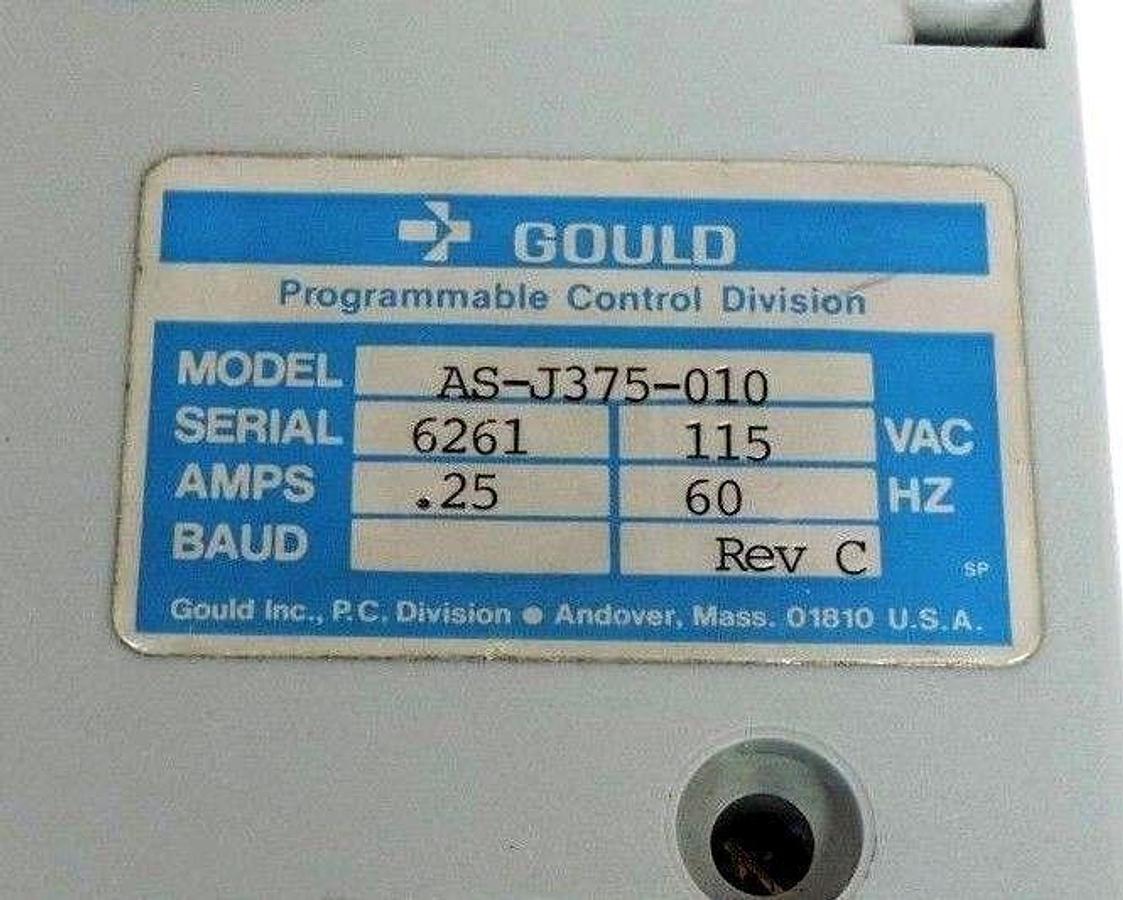 Used GOULD MODICON AS-J375-010 MODBUS ADAPTER REV. C 115VAC 60HZ ASJ375010