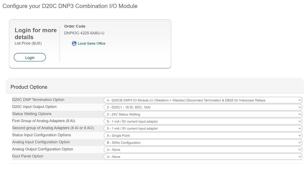 Used GE Multilin WESDAC DNPIO-C D20C DNP3 Combination I/O Module DNPIOC42255ABUU XLNT
