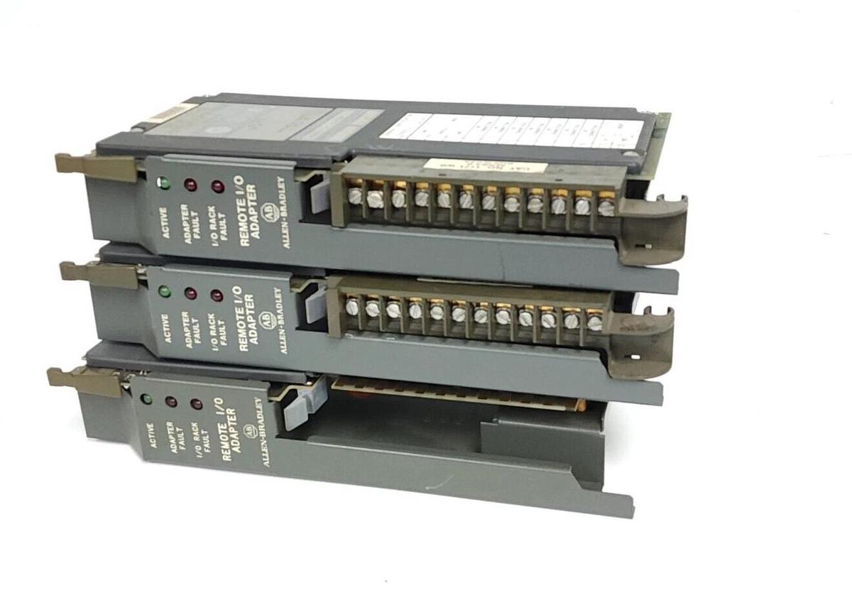 Used LOT OF 3 ALLEN BRADLEY 1771-ASB REMOTE I/O ADAPATER MODULES F/W REV. C SER. B