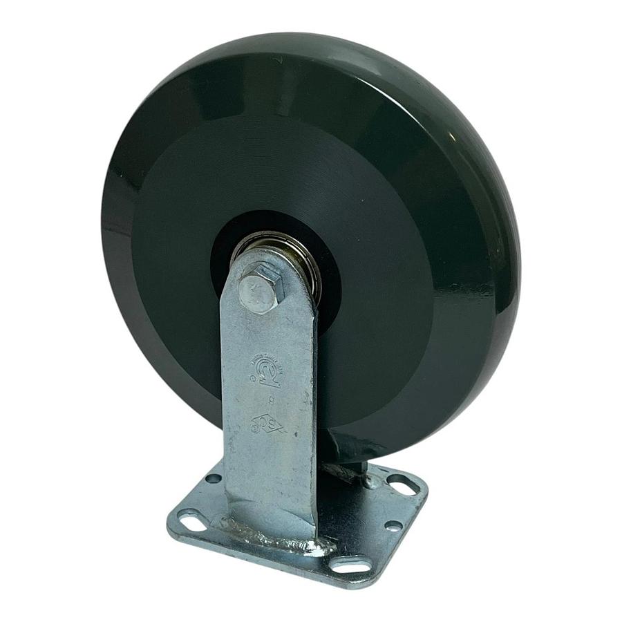 SC Caster Wheels 8" Rigid Plate Caster Polyurethane Solid Green Wheel New