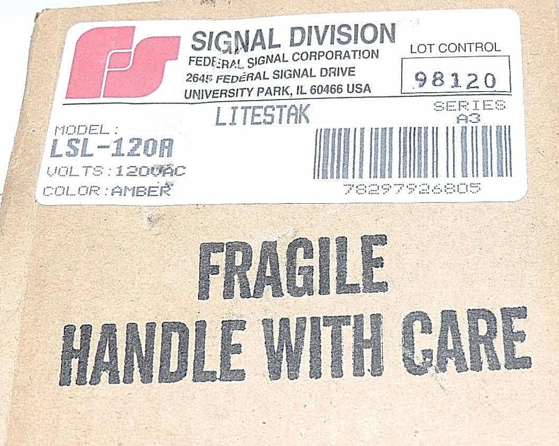 NIB SIGNAL DIVISION LSL-120A SERIES A3 LIGHTSTACK MODULE 120VAC COLOR AMBER