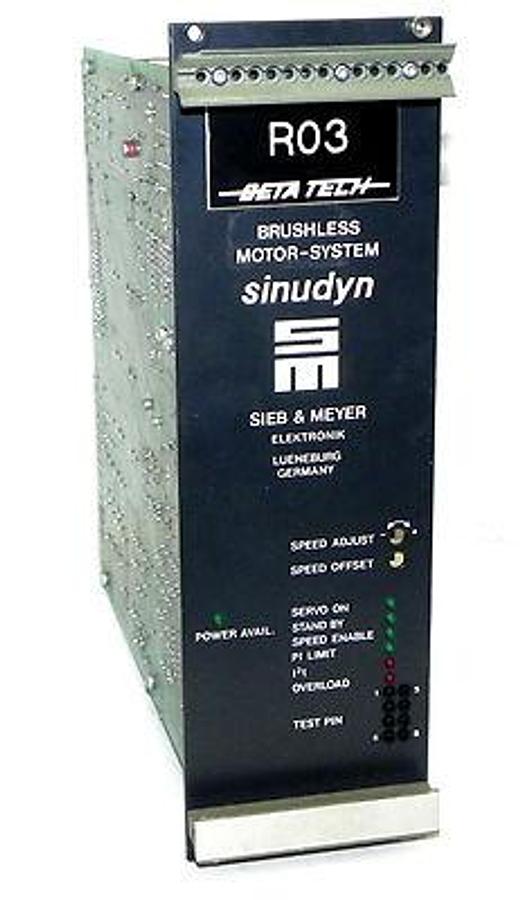 Used SINUDYN SIEB & MEYER 26.44.0007.4 BRUSHLESS MOTOR SYSTEM 26.44.0016.2 TYPE: M