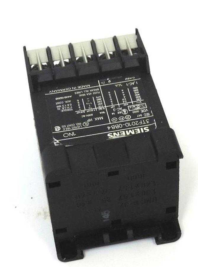 Used SIEMENS 3TF2010-0BB4 CONTACTOR 3TF20100BB4