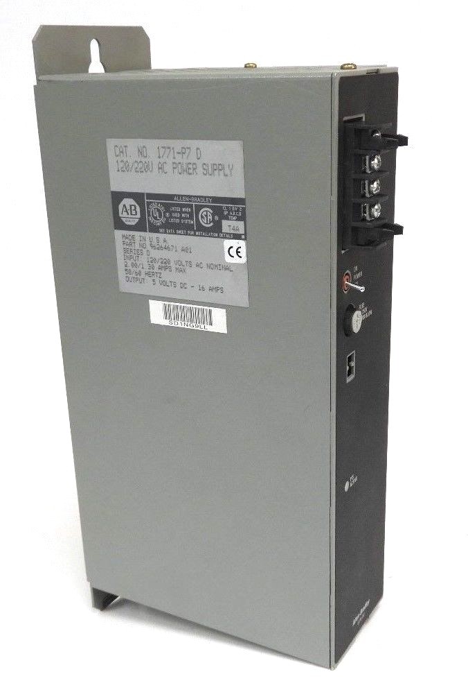 Used ALLEN BRADLEY 1771-P7 D POWER SUPPLY 1771P7, 120/220V SER. D REV. A01