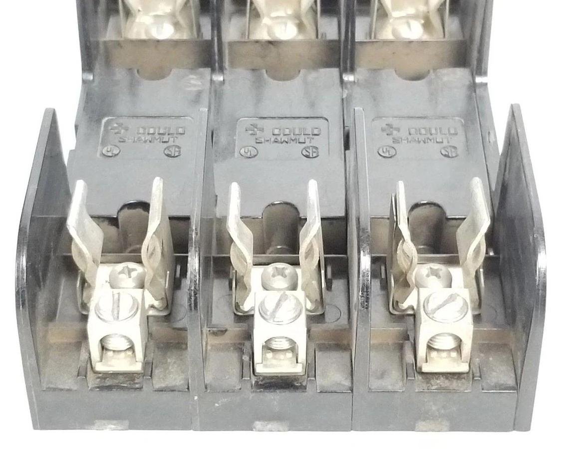 Used LOT OF 3 GOULD SHAWMUT 60308R FUSE HOLDERS 600V, 30A, 3P