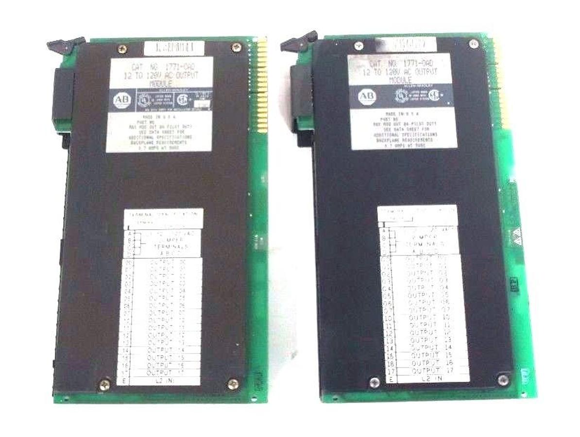 Used LOT OF 2 ALLEN BRADLEY 1771-OAD OUTPUT MODULES 12-120VAC