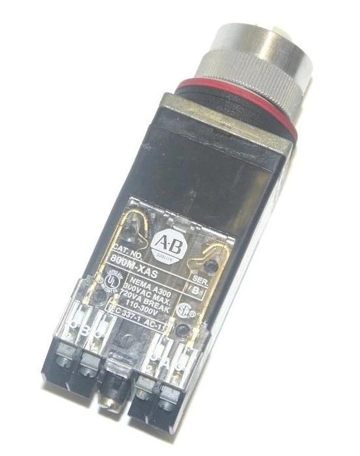 Used ALLEN BRADLEY 800MR-16HX2BS SELECTOR SWITCH 800MR16HX2BS, LAMP 86, SER. D