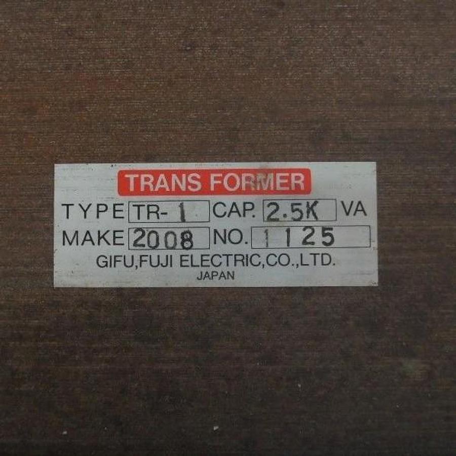 Used FUJI ELECTRIC TYPE TR-1 NO. 1125 TRANSFORMER CAP. 2.5K, TR1