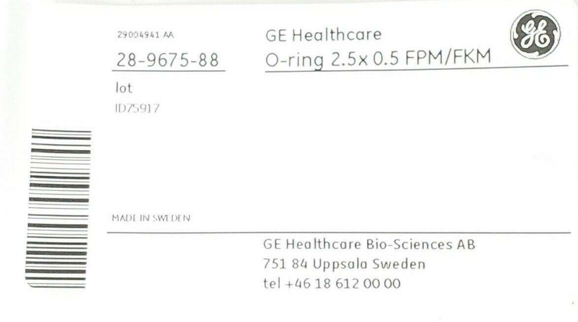 BAG OF 2 NEW GE HEALTHCARE 28-9675-88 O-RINGS 2.5x0.5 FPM/FKM 28967588
