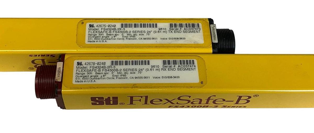 Used STI FS4300B-2 FlexSafe-B TRANSMITTER/RECEIVER 42675-0240 / 42678-0240 24'' USNP